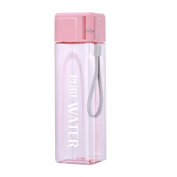 480ml luxury bottle bpa free plastic water bottle square with custom printing