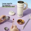 1300ML Cloud Shape Double Wall Flask Insulated Water Bottles Straw 43oz