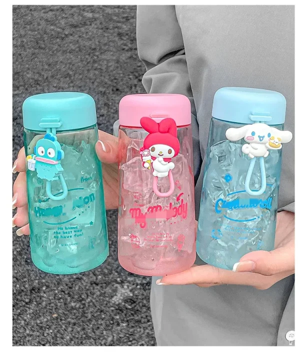 Cartoon plastic summer anime kids gifts portable 350ml water cup