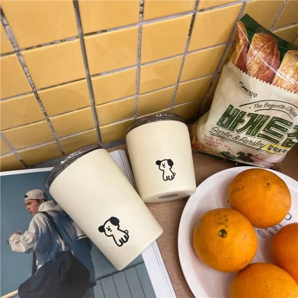 Coffee Cups with Lid Leak-proof Recyclable Eco-friendly Sustainable Iced Cold Travel Mug Tumbler Stainless Steel