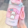 Children's Thermal Water Bottle Girls 316 Stainless Steel Water Cup Cute Student Straw Cups Double Drink