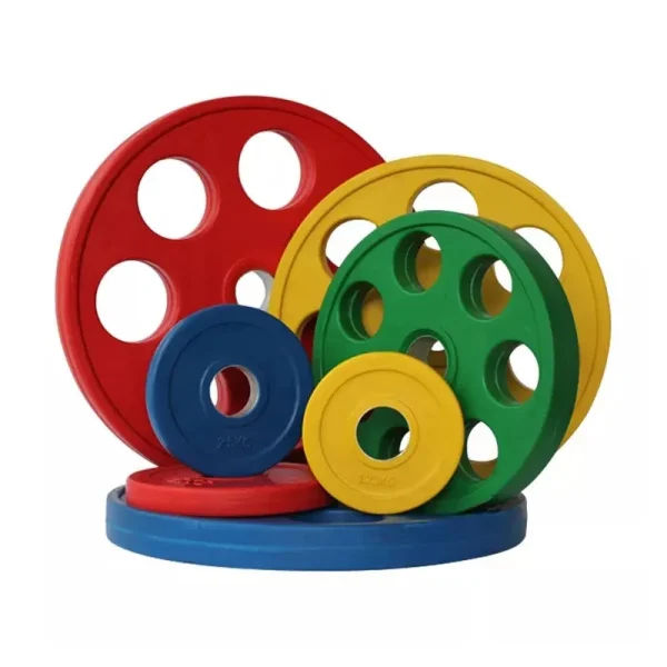 Directly export accessories commercial three hole color gym weight plates