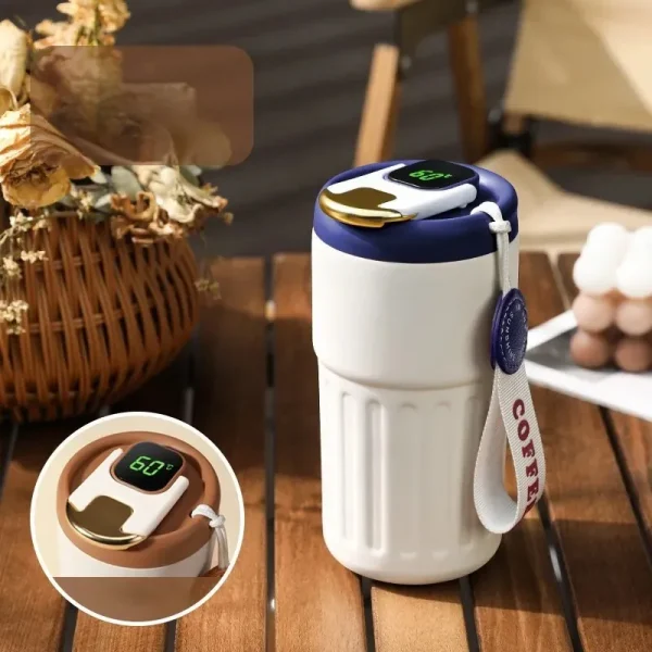 450ml 316 Stainless Steel Smart Insulation Coffee Mug Portable keeps Cold And Heat LED Temperature Display Leakproof Vacuum Mug