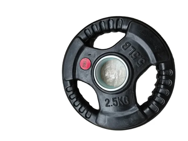 Gym Black Rubber Plate Coated Barbell With Weight Plates Set