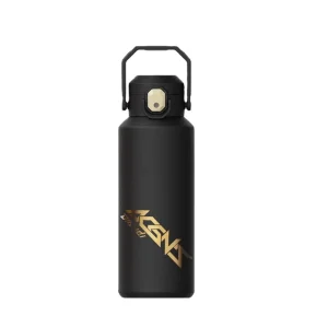 Double Drinking Mouth Thermal Insulated Bottle Large Capacity Portable Stainless Steel Cup with Straw