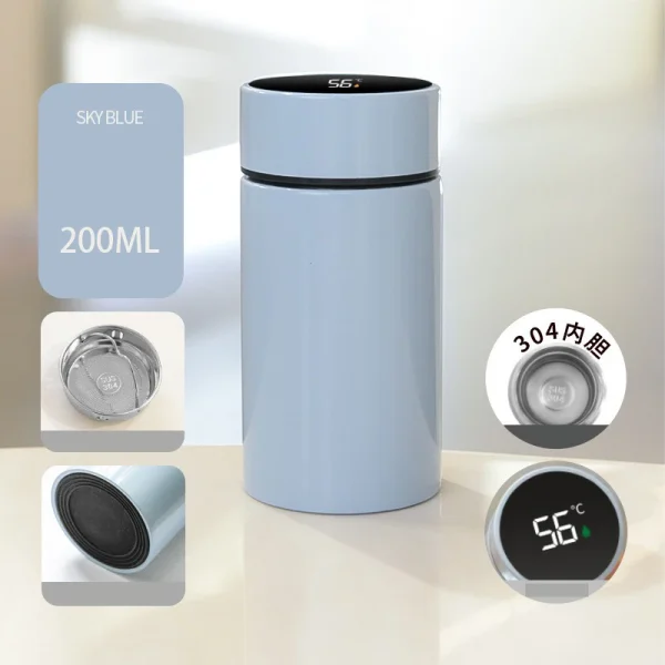 Cute 304 stainless steel thermos cup mini capacity intelligent temperature display thermos bottle