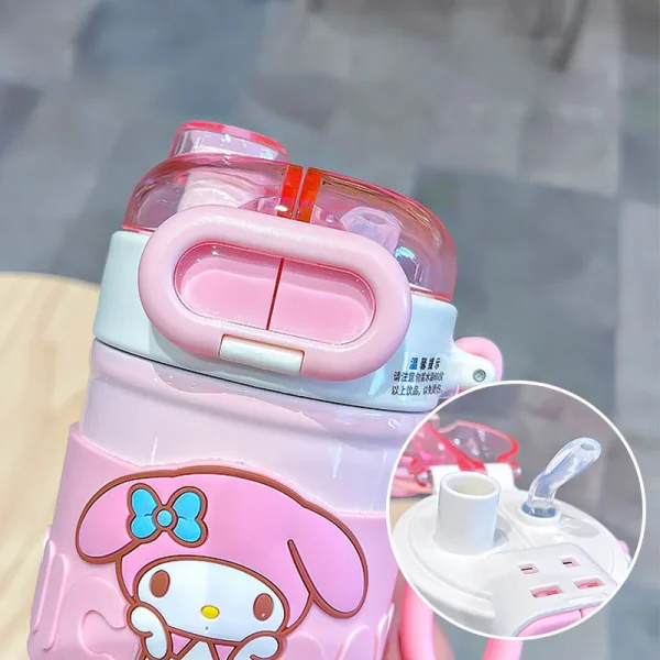 Children's Thermal Water Bottle Girls 316 Stainless Steel Water Cup Cute Student Straw Cups Double Drink