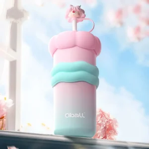 Double wall stainless steel vacuum insulated tumbler straw cup travel coffee mug