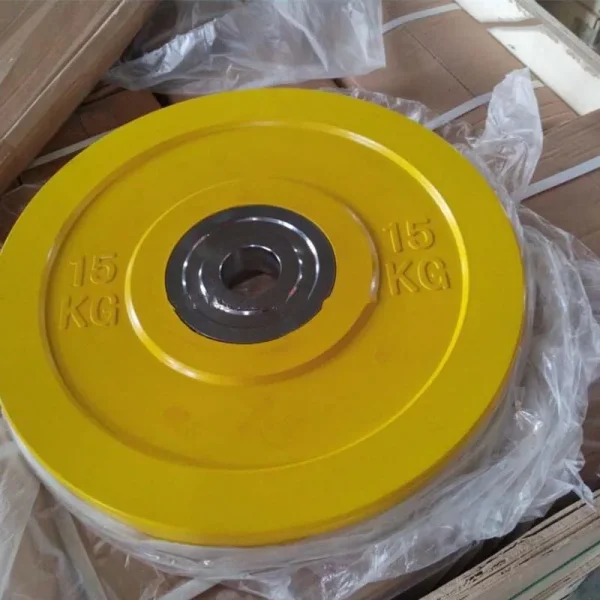 Gym Black Rubber Plate Coated Barbell With Weight Plates Set