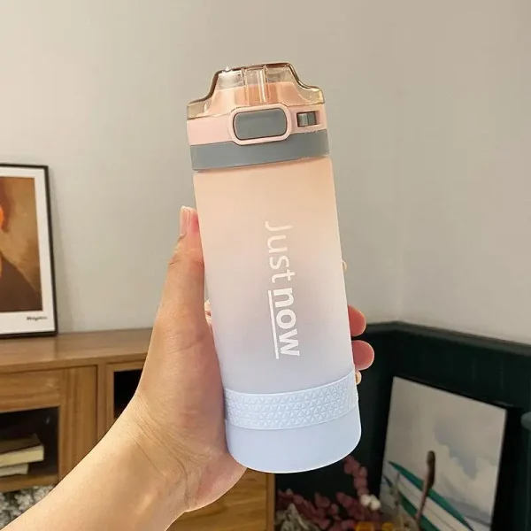 Custom Logo 600ml Colorful Plastic Straw Cup Portable Sports Water Bottle