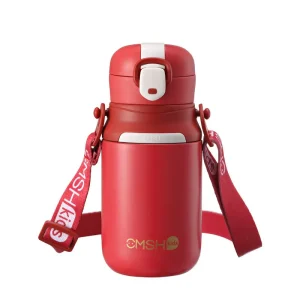Outdoor portable insulated stainless steel cute thermos water bottle with straw