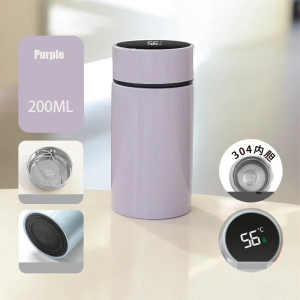 Cute 304 stainless steel thermos cup mini capacity intelligent temperature display thermos bottle