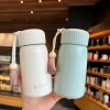 Custom 400ml leakproof stainless steel insulated thermos cup double wall vacuum sports water bottle with strap