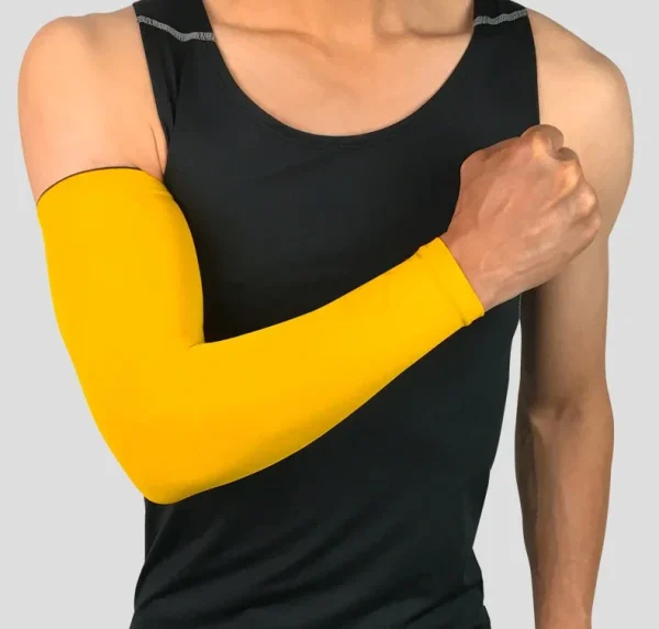 Adjustable heavy duty workout sport badminton tennis training safety nylon breathable arm elbow brace sleeve with sponge pads
