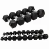 Factory Supplied Cheap Weights Training Hexagonal Rubber Coated Dumbells Hex Rubber Dumbbell