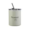 Insulated cup straw coffee cup transparent cover stainless steel tumbler