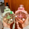 Customized 500ml Straw Water Cup Cute Large Capacity Plastic Cup Water Bottle Wholesale