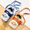 New rabbit 600ml Children's thermos water bottle mug Food grade stainless steel straw cup baby strap