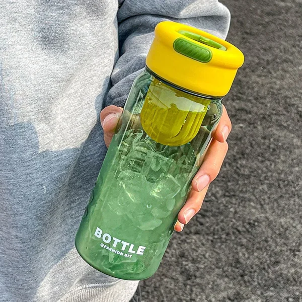 Plastic water cup with lid portable rope Mug Cups For Tea