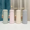 Custom 400ml leakproof stainless steel insulated thermos cup double wall vacuum sports water bottle with strap
