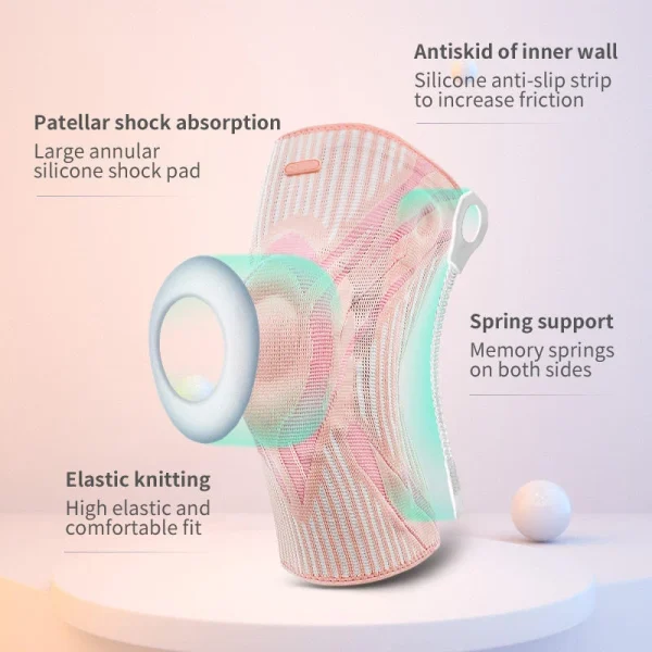 Professional 3D knitting dance elastic silicone non-slip compression knee pads