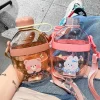 Customized 650ml Creative Water Cup Direct Drinking Portable Outdoor Water Bottle Cartoon Children's Plastic Cup