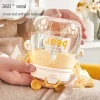 Cute cartoon bear strap straw plastic water bottle