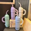 1300ML Cloud Shape Double Wall Flask Insulated Water Bottles Straw 43oz