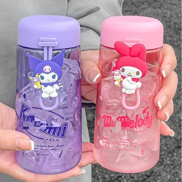 Cartoon plastic summer anime kids gifts portable 350ml water cup