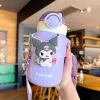 Wholesale Cute portable stainless steel thermos cup with rope lid straw and lock kid water bottle factory