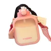 Flat Water Bottle Outdoor Travel Plastic Sugar Cube Cup Lovely Portable Water Drinking Bottle With Straw