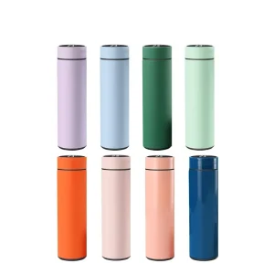 Intelligent temperature digital insulated water bottle Replaceable battery New custom smart Stainless steel vacuum water bottle