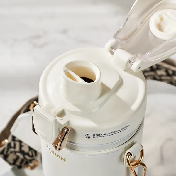 H656492a99b63443e97682223c511a5412.webp Double Drink Thermos Light Luxury 316 Stainless Steel Water Cup Girls Portable