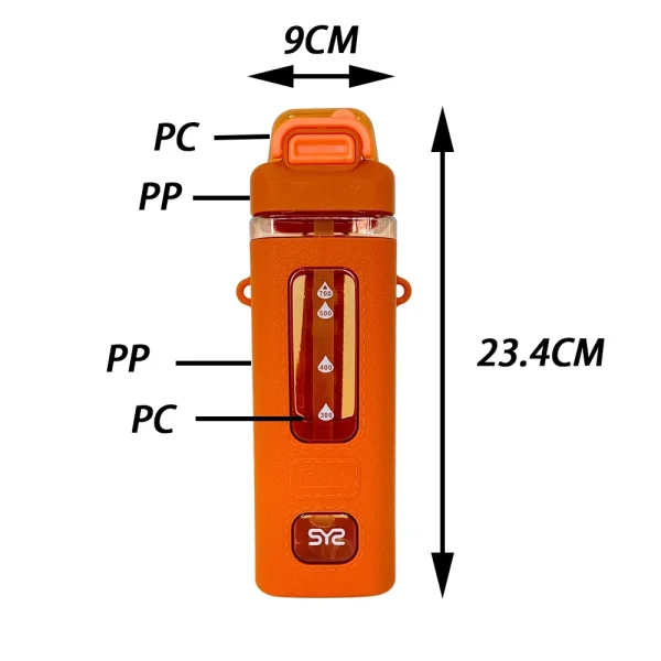 700ml water bottle custom logo eco-friendly plastic cup water bottles with straw