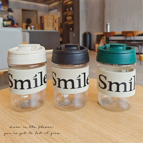 Plastic tumblers cups reusable travel coffee mug plastic cups with lids and straws
