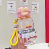 Double drink portable handheld summer water bottles Cup outdoor straw plastic water bottle