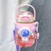 New Large Capacity Spaceman Plastic Big Belly Cup Children Plastic Water Bottle with Straw