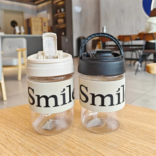 Plastic tumblers cups reusable travel coffee mug plastic cups with lids and straws