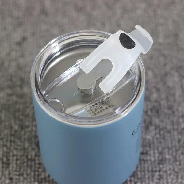 Insulated cup straw coffee cup transparent cover stainless steel tumbler