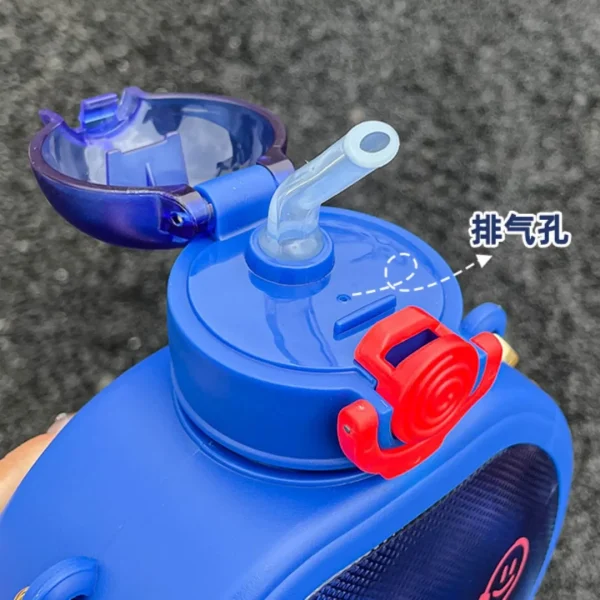 Round Shape Leakproof Drinking Bpa Free Reusable School Kids Plastic Water Bottle With Straw