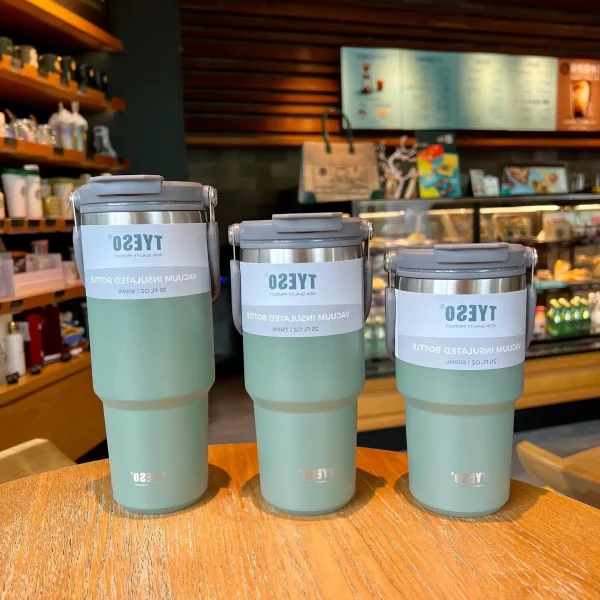 Double Insulation Portable Large Capacity Stainless Steel Drinkware Cup With Handle