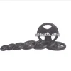 Gym Black Rubber Plate Coated Barbell With Weight Plates Set