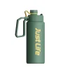 Double Drinking Mouth Thermal Insulated Bottle Large Capacity Portable Stainless Steel Cup with Straw
