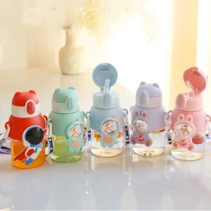 Cheap Bpa Free Factory Child School Kawaii Cute Animal Girls Kids Plastic Water Bottle With Handle