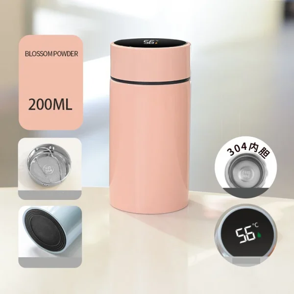 Cute 304 stainless steel thermos cup mini capacity intelligent temperature display thermos bottle