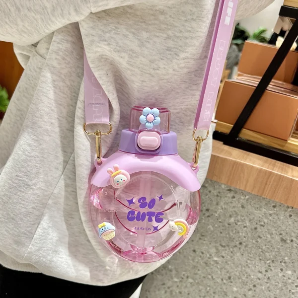 Customized 500ml Straw Water Cup Cute Large Capacity Plastic Cup Water Bottle Wholesale