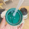 Plastic tumblers cups reusable travel coffee mug plastic cups with lids and straws