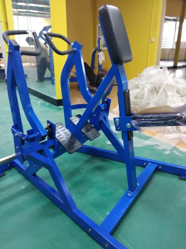 Fitness plate loaded equipment lateral rowing back extension machine