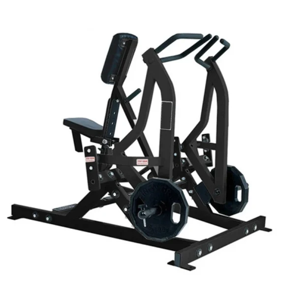 Fitness plate loaded equipment lateral rowing back extension machine