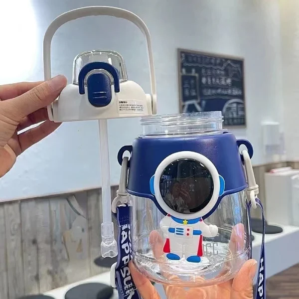 1200ml Cute Cartoon Custom Water Bottle School Portable Plastic Drink Bottles For Kids